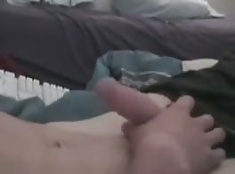 Blond lad wanks his sexy cock and cums