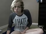 Blonde teen twink webcam bareback with muscle daddy