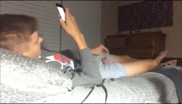 Twinks wank hard before pillow fucking