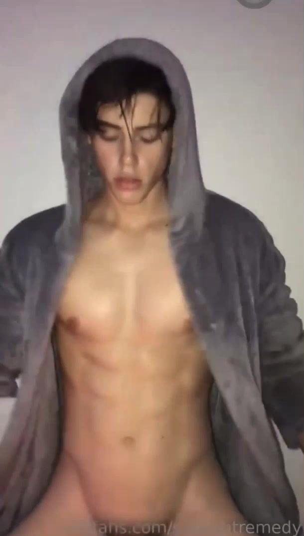 Sexy bro disrobes, then jacks off in the shower