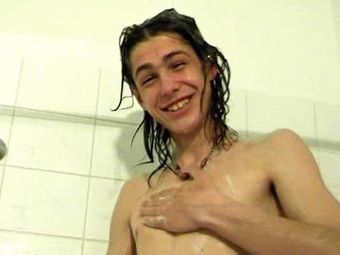 Sexy teen steve strokes in the shower