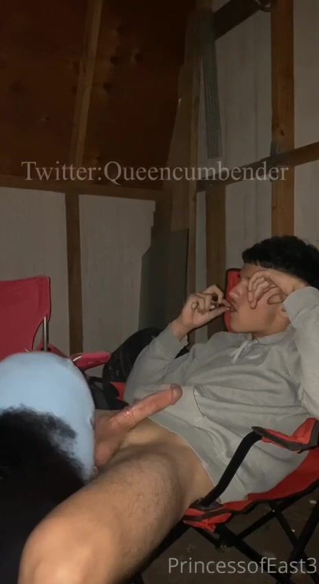 Sexy straight guy caught sucking trans cock
