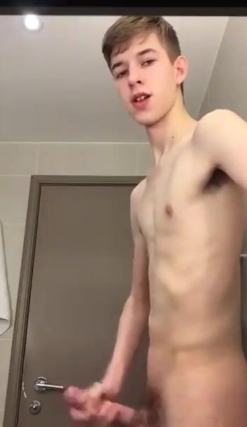 Shooting a load in the bathroom