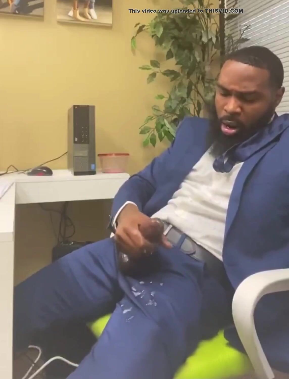 Shooting cum all over his suit