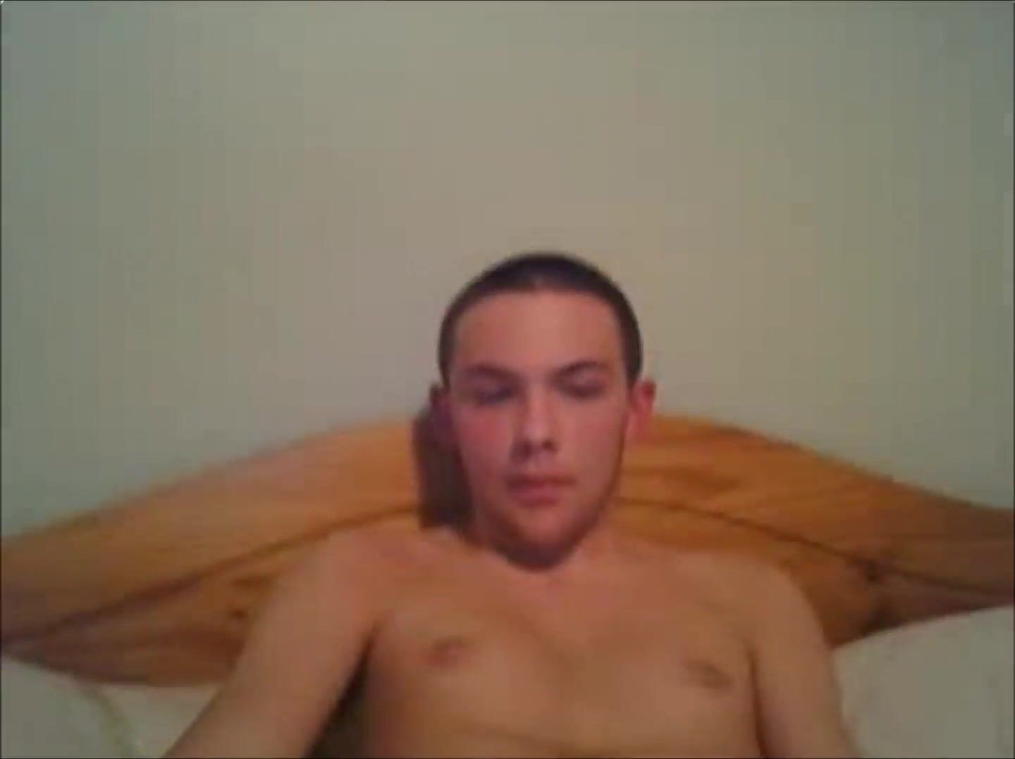 Short hair twink shows bushy pubes