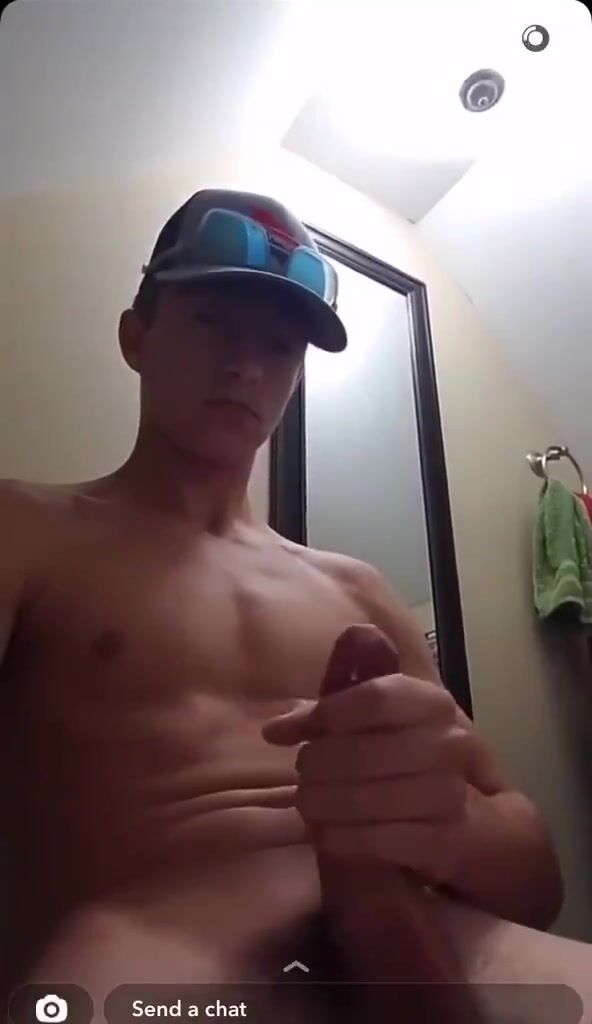 Glasses twink cums on cap in short tube vid