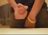 Cum dripping in sink
