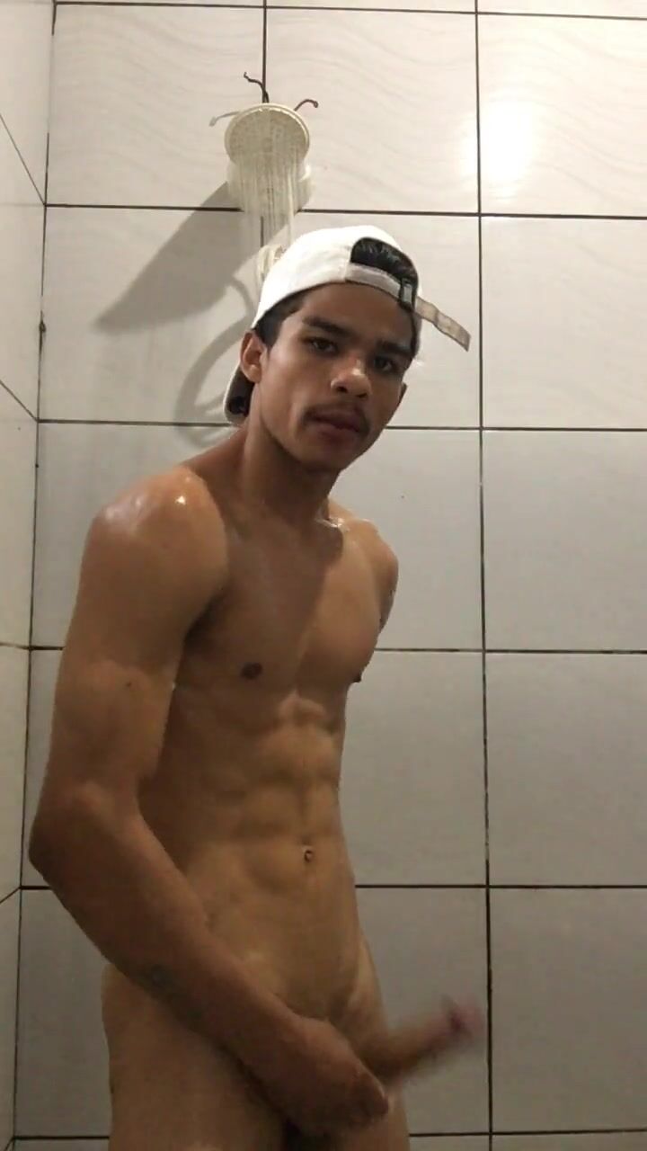 Six pack latino jerks in shower wearing baseball cap porn