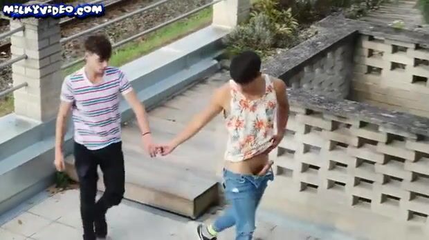 Hot skater twinks bareback ride