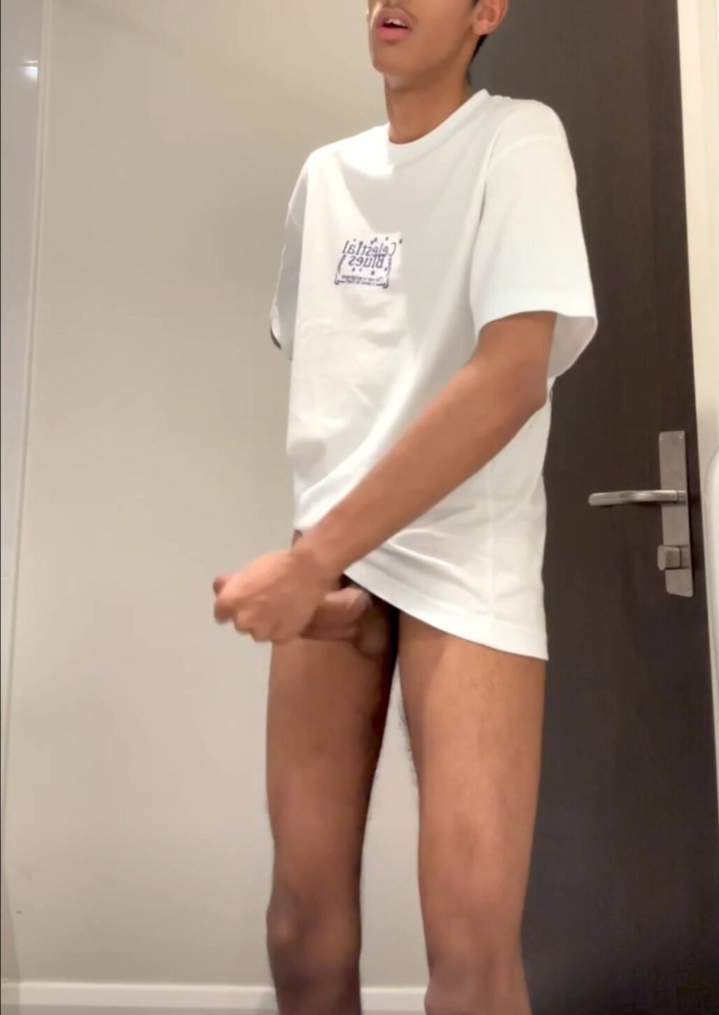 Skinny arab twink edges his cock
