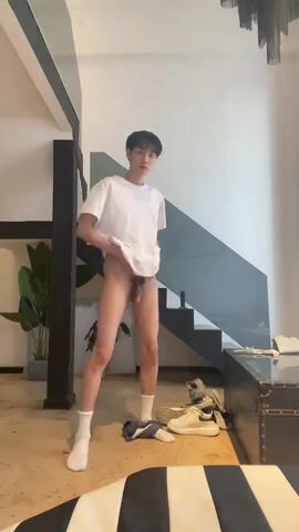 Skinny asian with a big cock