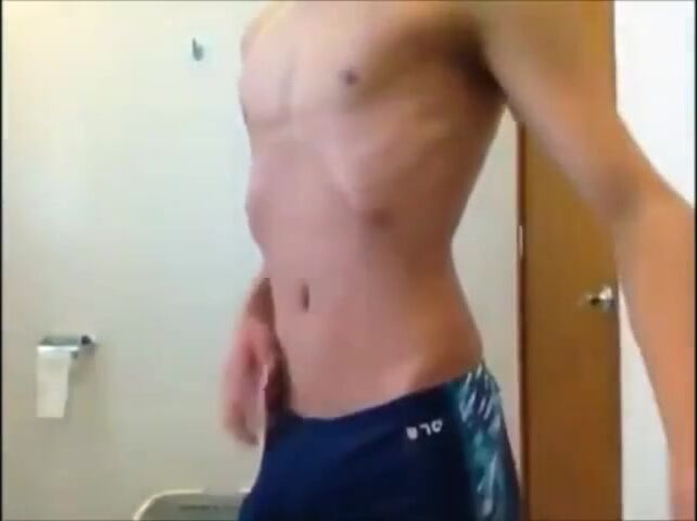 Skinny cutie with a hard dick in underpants.
