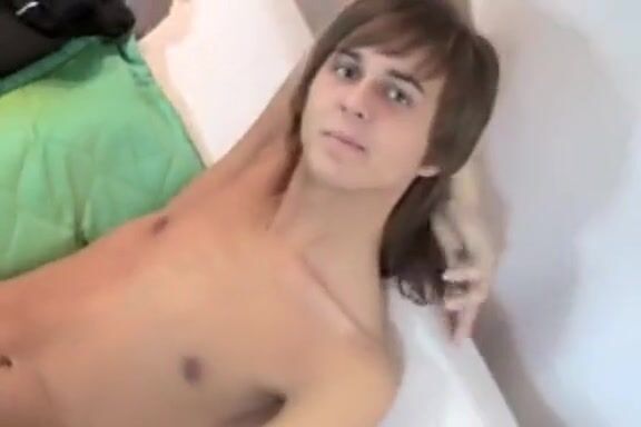 Slim femboy strips & cums hard