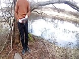 Slimed twink porn climbing trees! massive creamy cumshot.