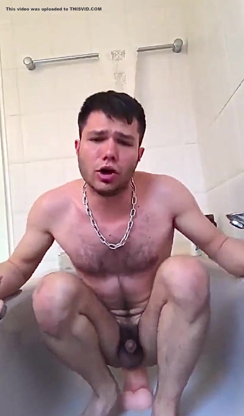 Fag with small cock plays toy
