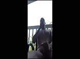 Smoking boys stroking cock on the balcony