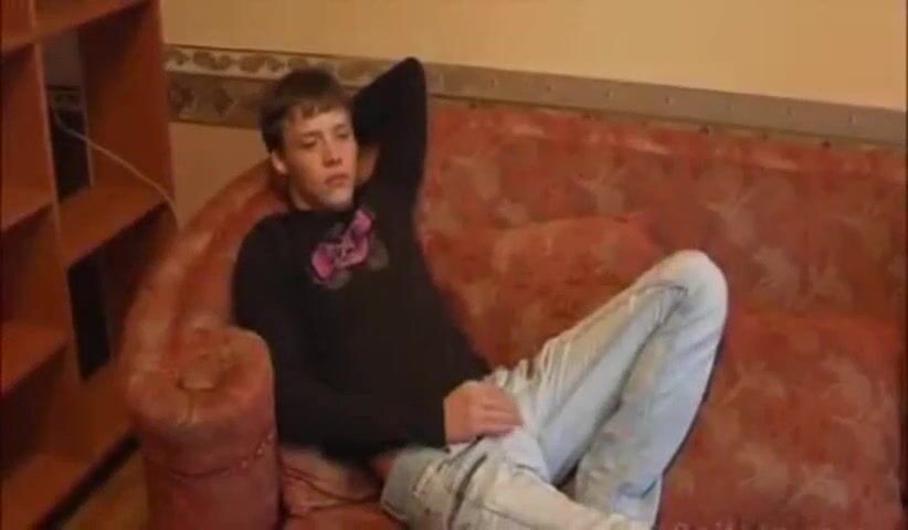Sexy smooth boy wanking hard