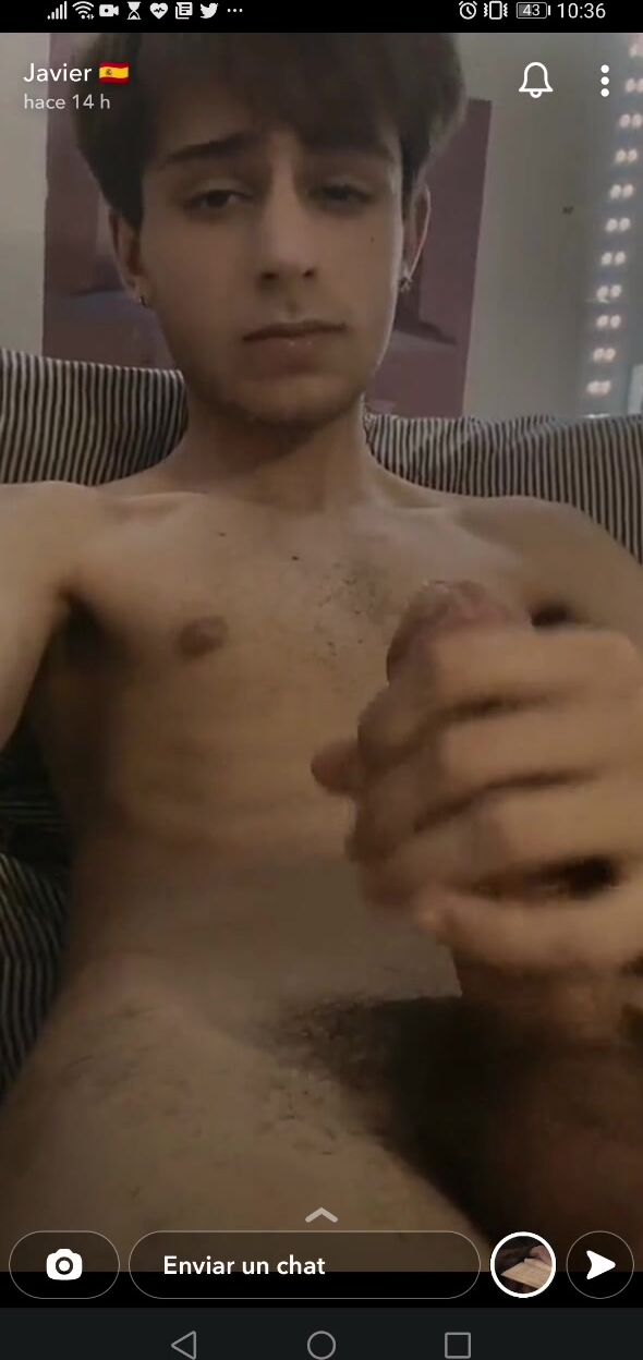 Spanish twink shows cock on snapchat