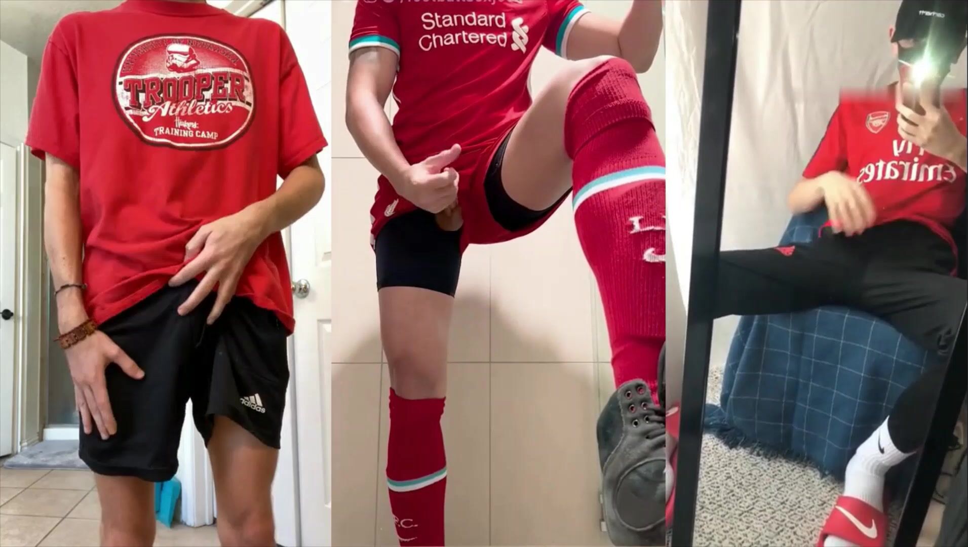 Cer boys jerk her cock till it explodes