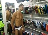 Soldier goes underwear modeling at night