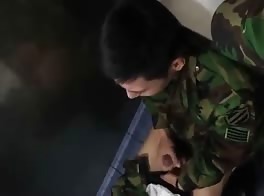 Soldier wa at train station
