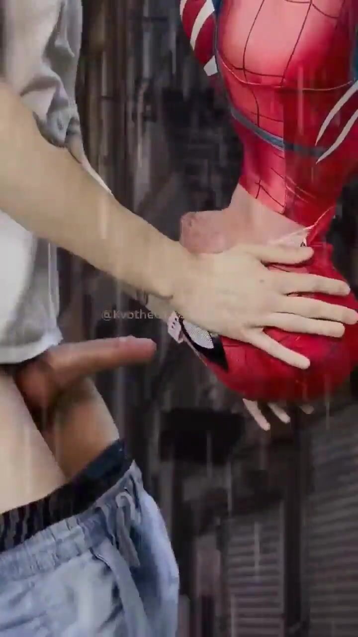 Spiderboy gags on gayboys' raw cocks