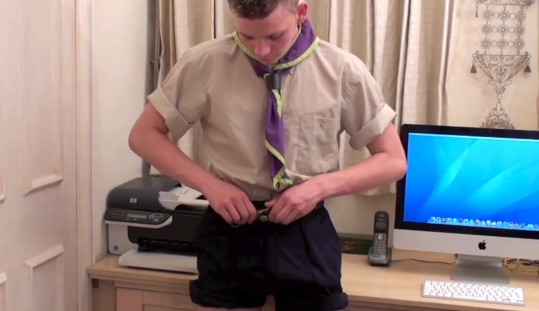 Office twink takes spikey cock