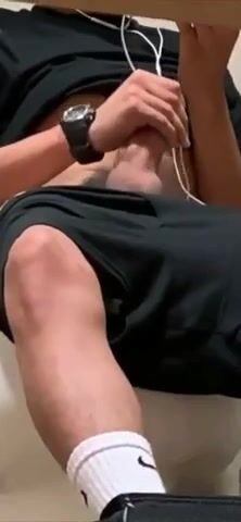 Twink caught jerking spy cam in bathroom