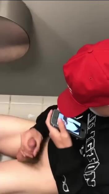Spy super hot straight teen wanks and cums over girls phone pics