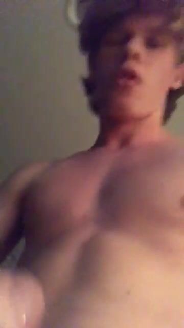 Str8 boy cums hard before sleep in bedroom