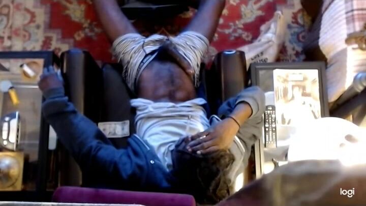 Black crackhead sucks straight cock for cash