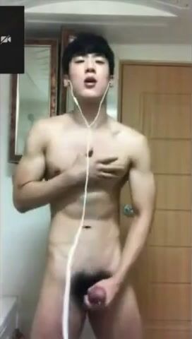 Straight cute korean boy cumming on video call