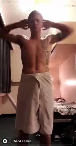Military jock strokes hard cock