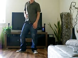 Teen boy strip show