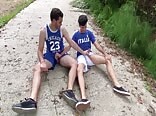 Muscle couple bareback nature cock