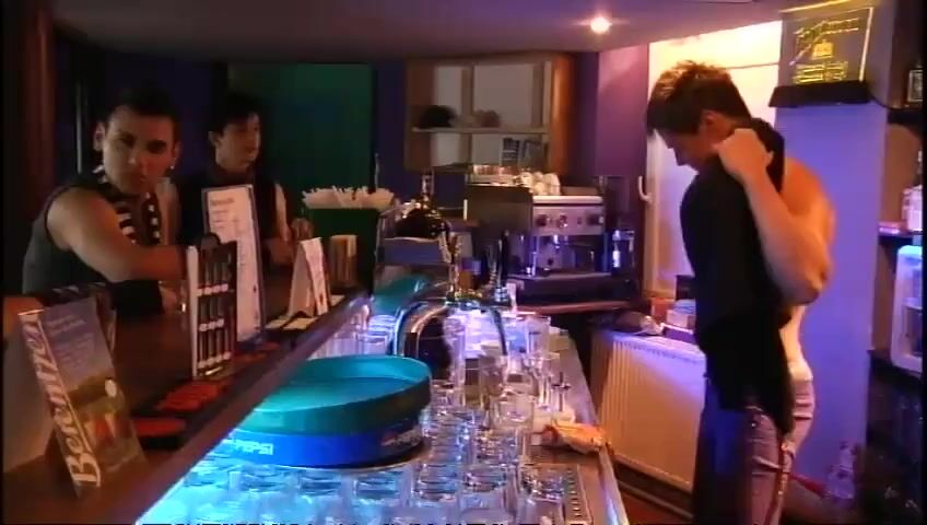 Stud bartender sucks scene boys
