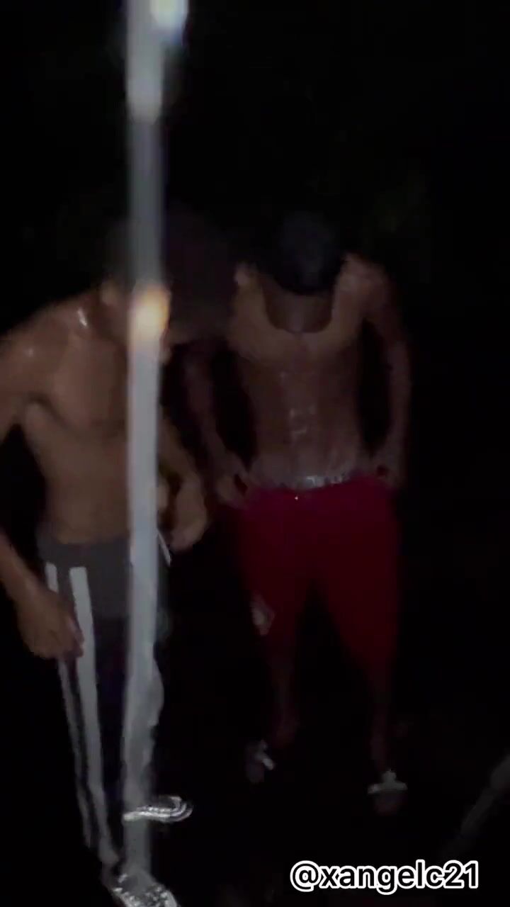 Sucking in the rain twink public porn