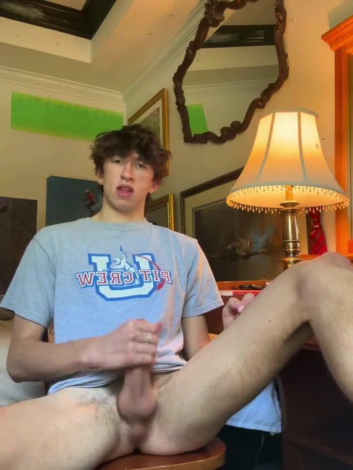 Super hot dude jacks in shoes and tshirt
