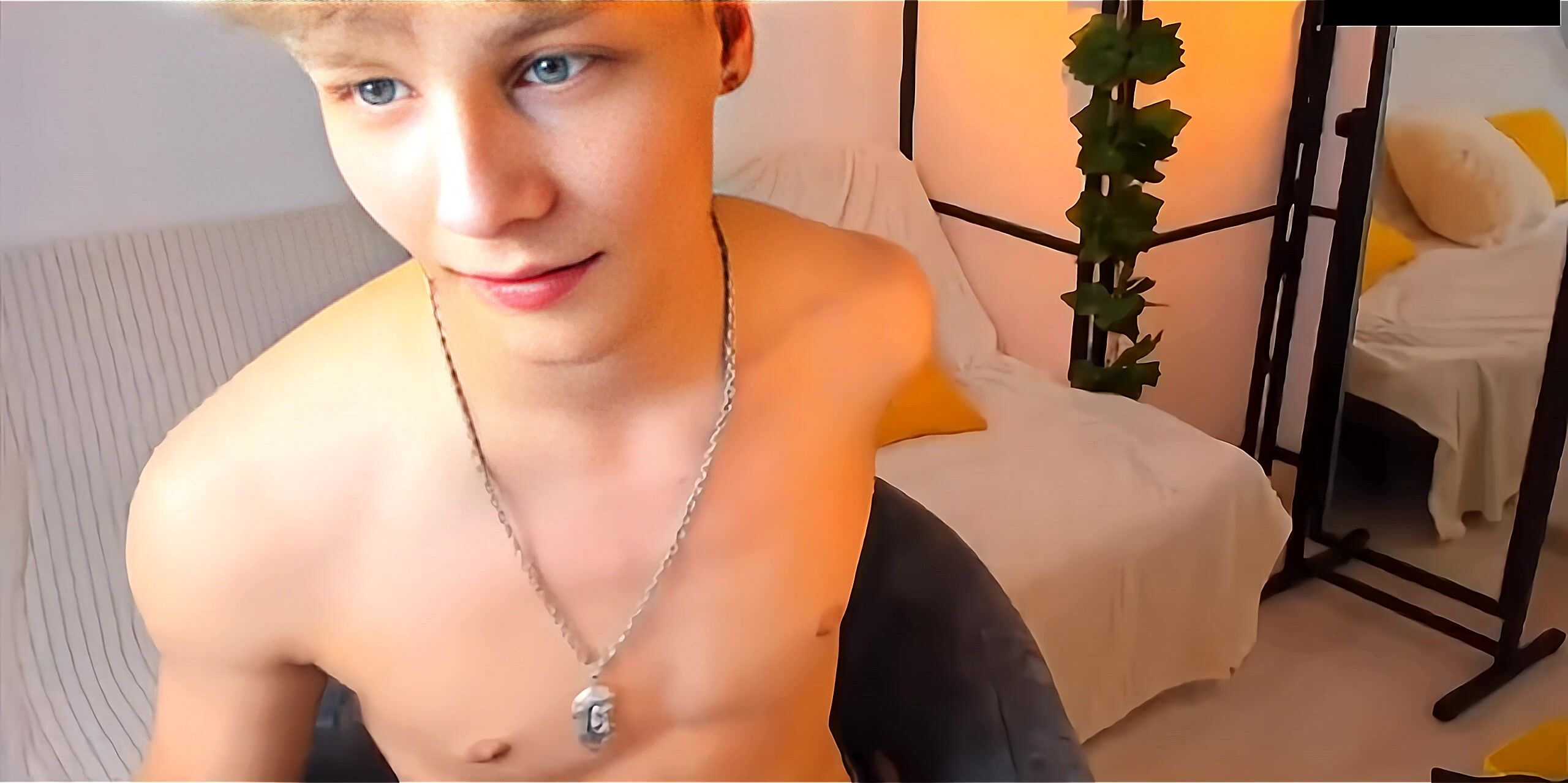 Tattoo blond hair blue eye guy wanks and cums - ai enhanced