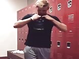 Teasing twink strips for jock tube