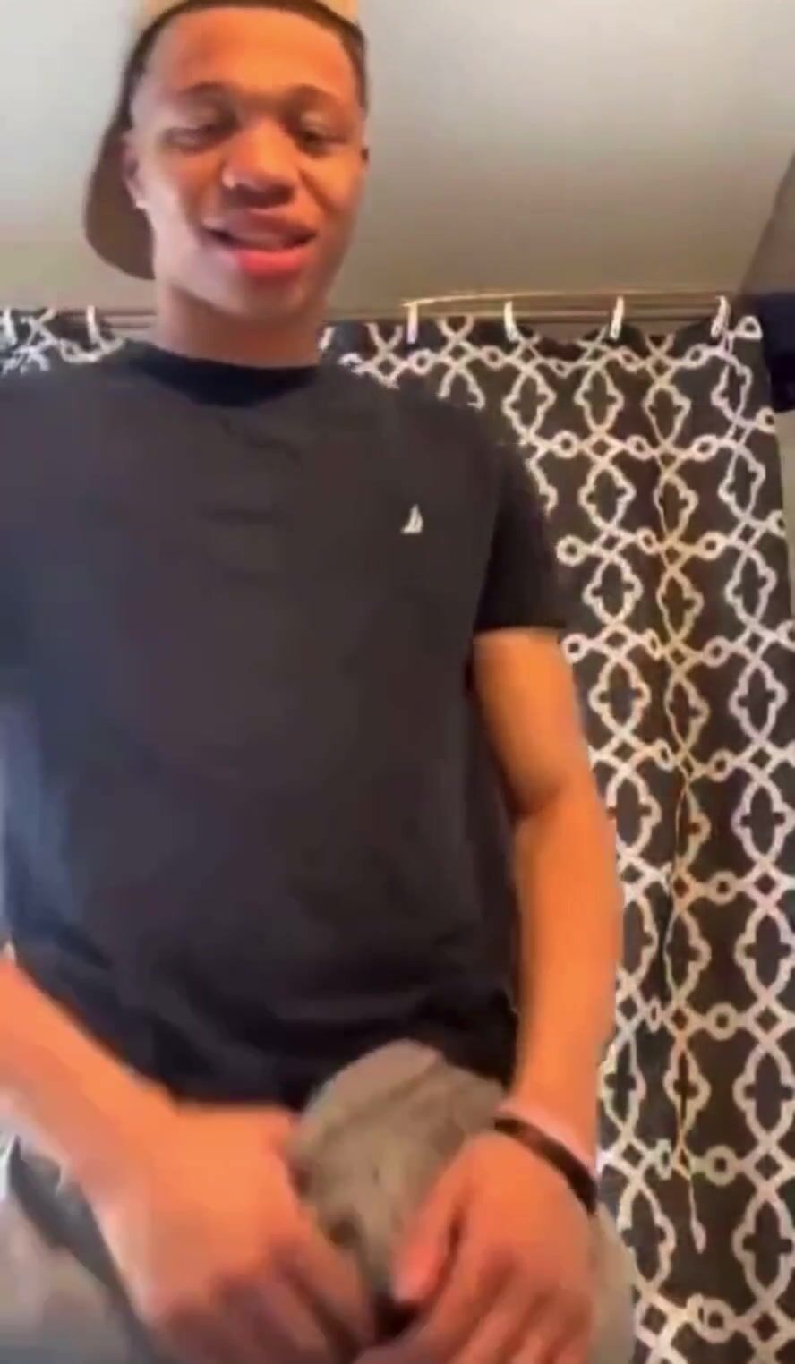 Live cock tease with his hard dick