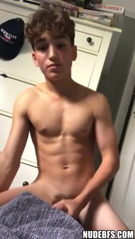 Webcam twink shows teen boner