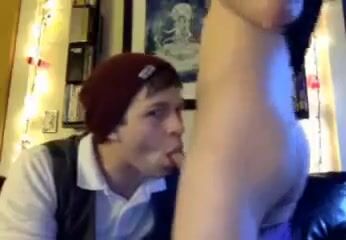 Teen boy sucks buddy cock caught on cam