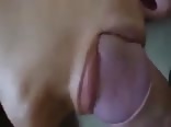Up close: teen boy eats bf's cum