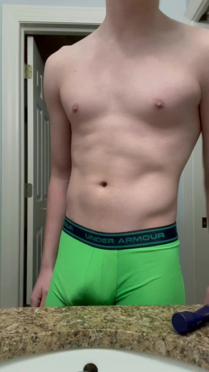Teen flexing cock for cam boys