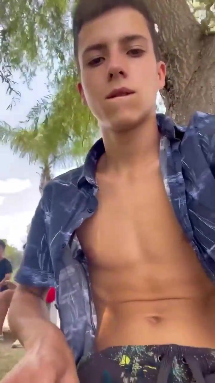 Teen shows boner in public