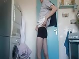 Teen strips and jerks off