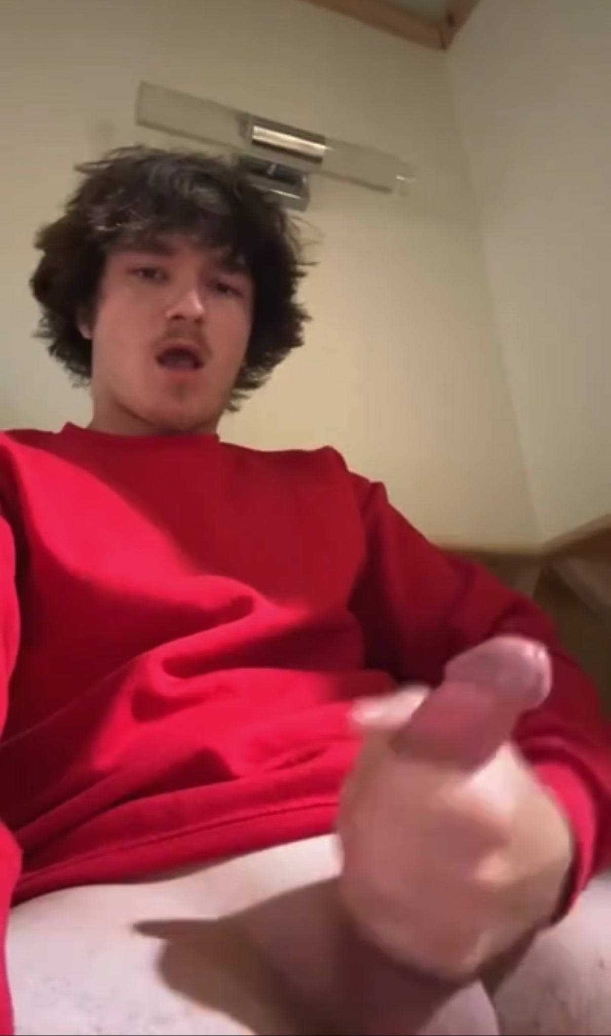 Teen cock twitching cum