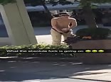 Busy public square teen wanking