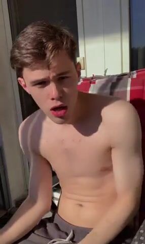 Teen wanks on the balcony twink porn